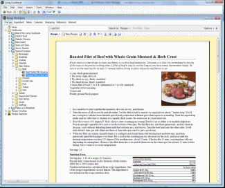 Recipe software screenshots