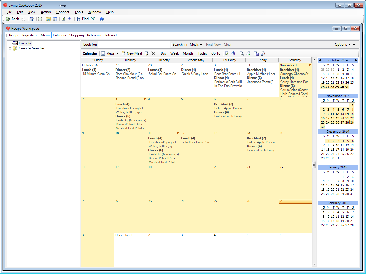View the calendar in month mode